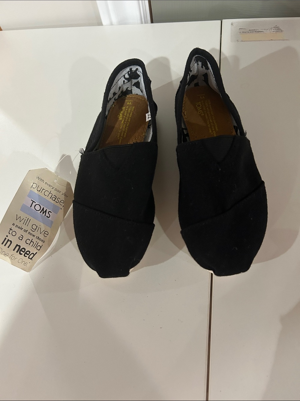 Toms Black Slip-On Canvas Moccasins